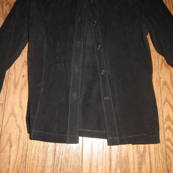 Women's 100% Suede Leather Casual Button Up Shirt - Picture 3 of 3